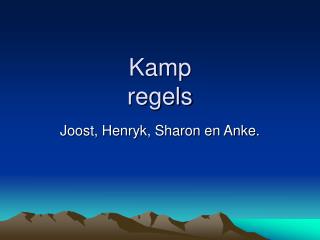 kamp regels
