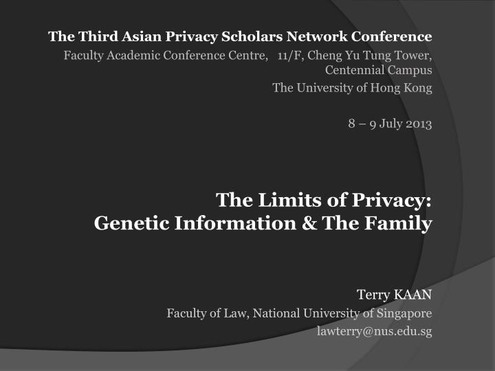 the limits of privacy genetic information the family