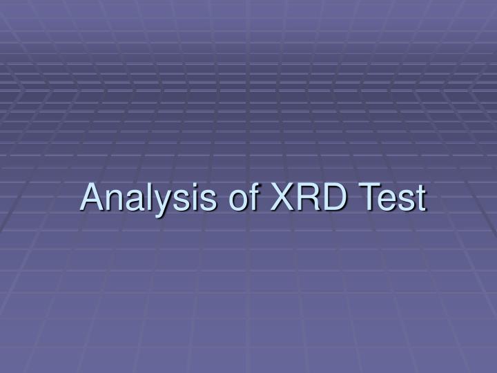 analysis of xrd test