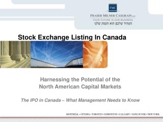 Harnessing the Potential of the North American Capital Markets