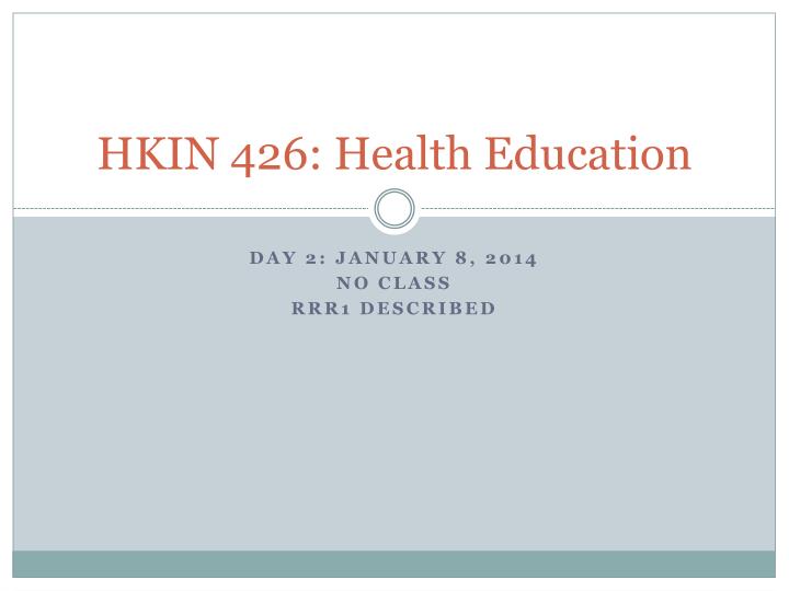 hkin 426 health education