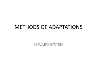 methods of adaptations