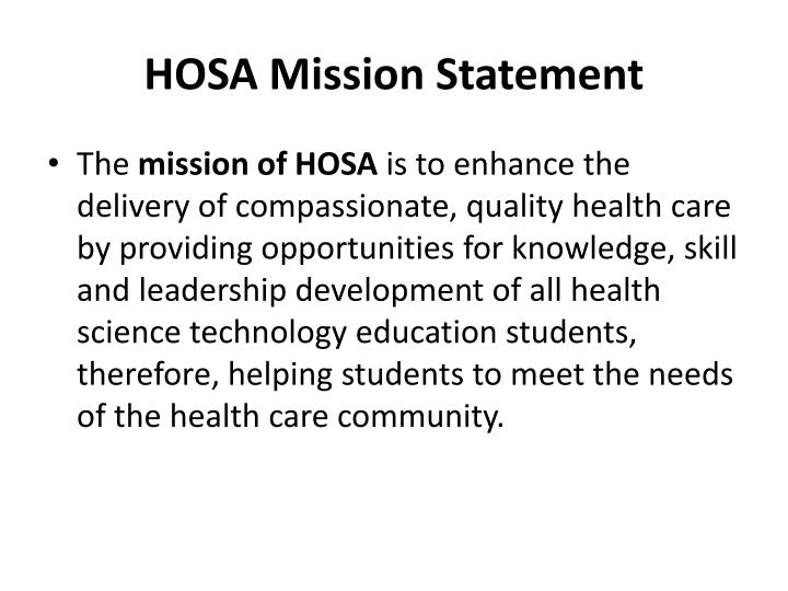 hosa mission statement