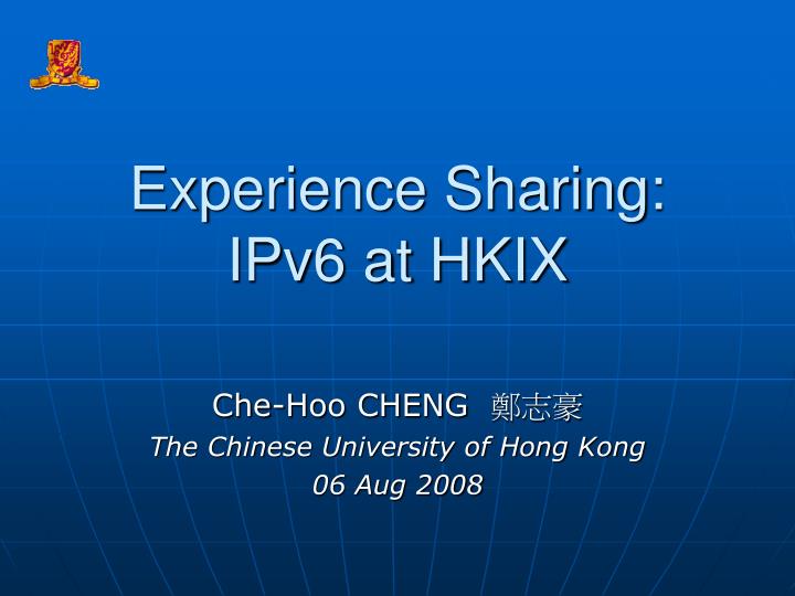 experience sharing ipv6 at hkix