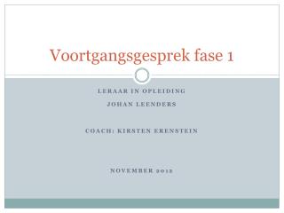 voortgangsgesprek fase 1