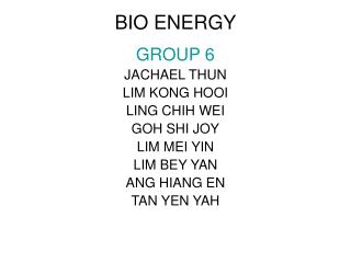 BIO ENERGY