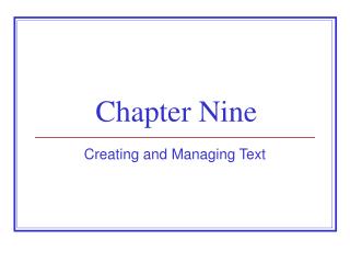 Chapter Nine