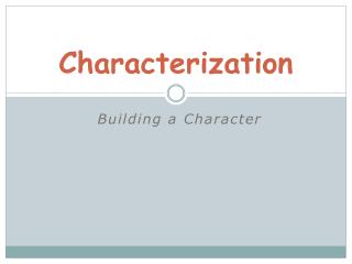 Characterization