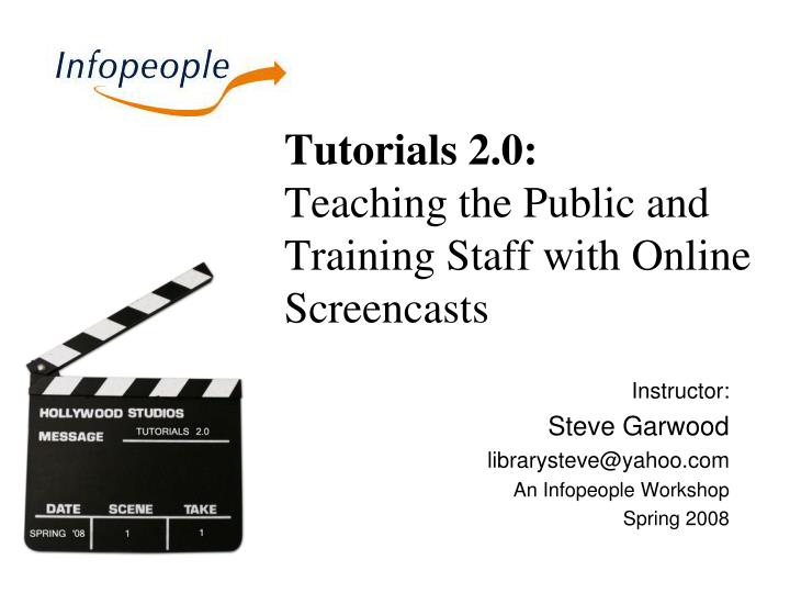 tutorials 2 0 teaching the public and training staff with online screencasts