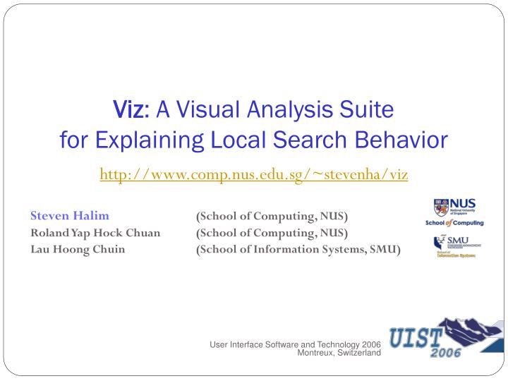 viz a visual analysis suite for explaining local search behavior