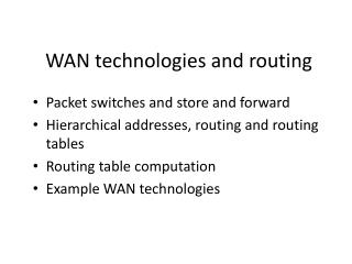 WAN technologies and routing