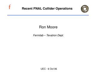 Recent FNAL Collider Operations