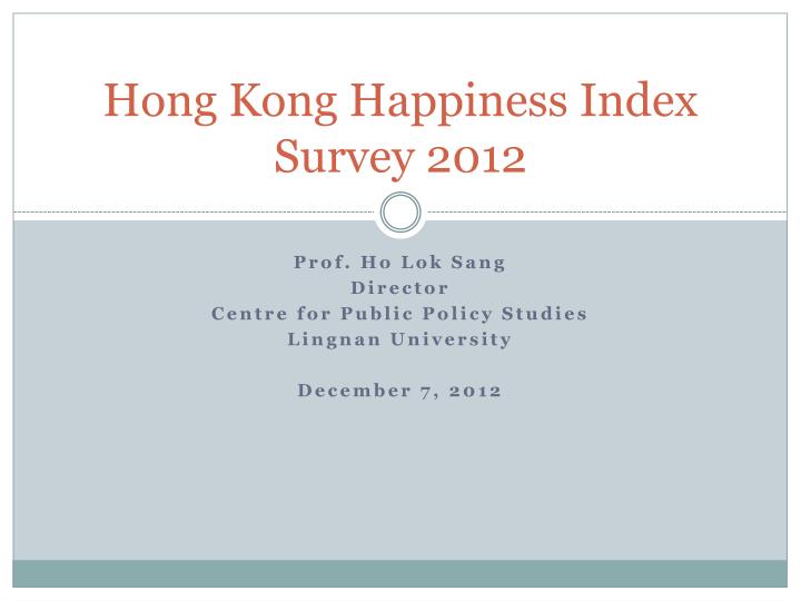 hong kong happiness index survey 2012