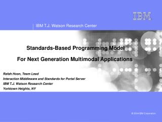 Standards-Based Programming Model