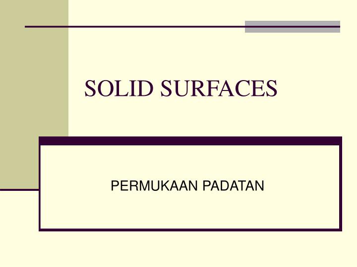 solid surfaces