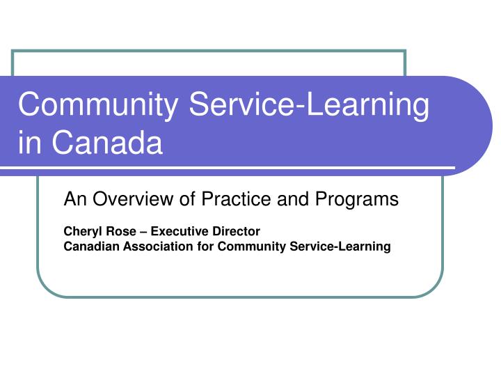 community service learning in canada