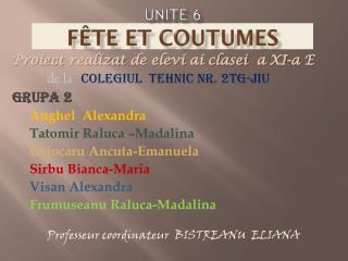 unit 6 f te et coutumes