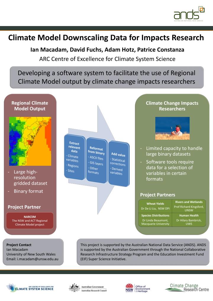 climate model downscaling data for impacts research