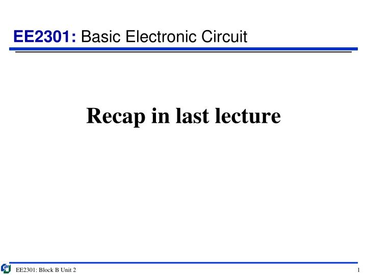recap in last lecture