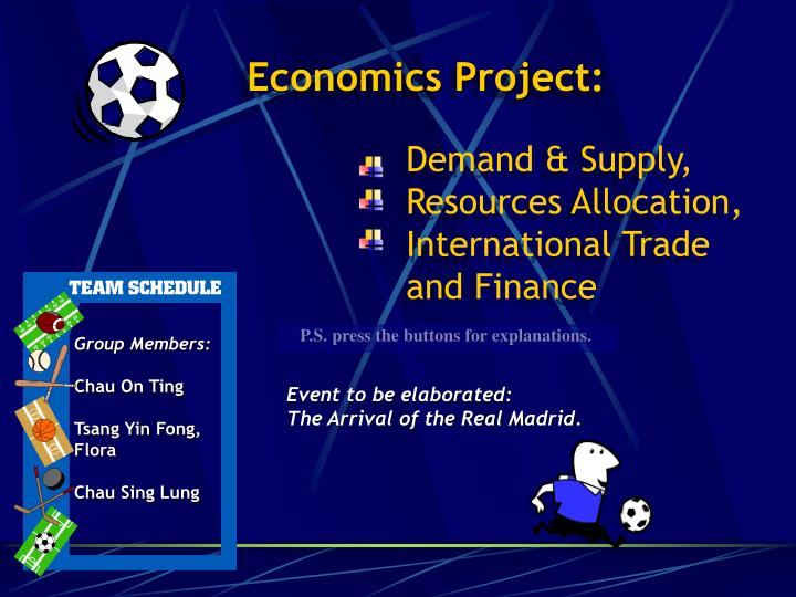 economics project demand supply resources allocation international trade and finance