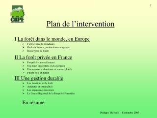 plan de l intervention