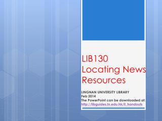 LIB130 Locating News Resources