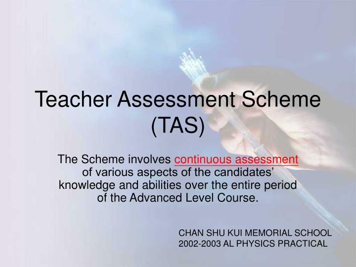 teacher assessment scheme tas