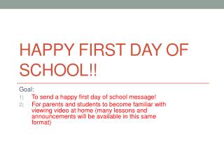 Happy First Day of School!!