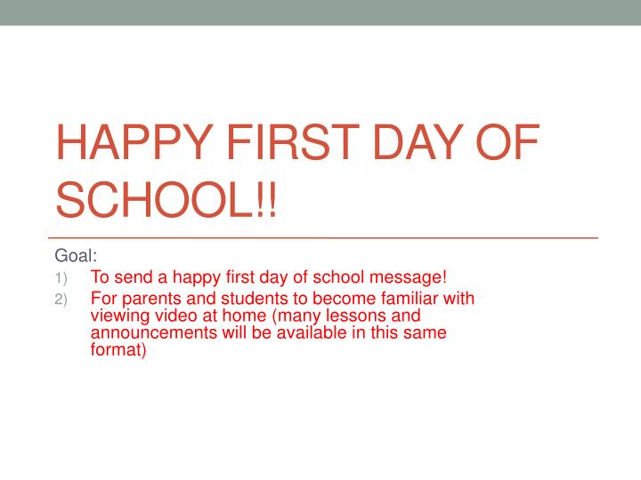 powerpoint presentation for first day of school