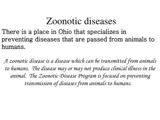 zoonotic diseases