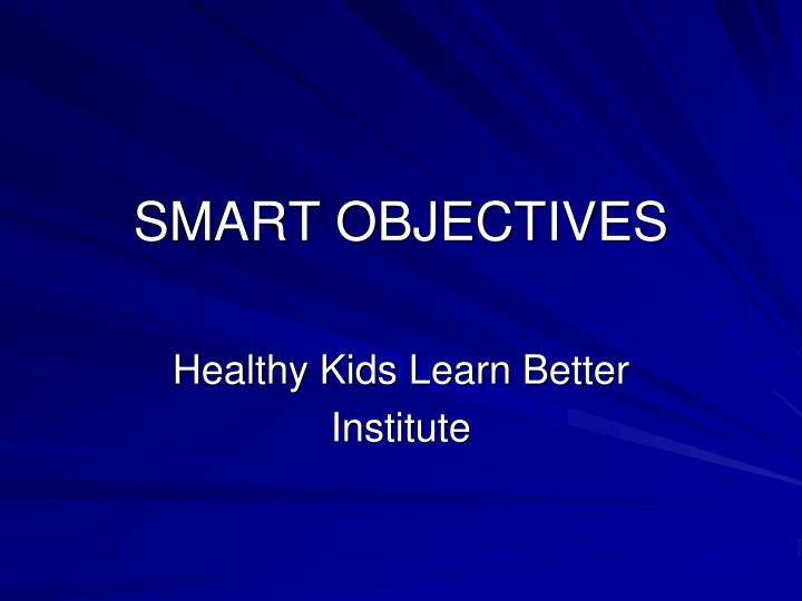 smart objectives
