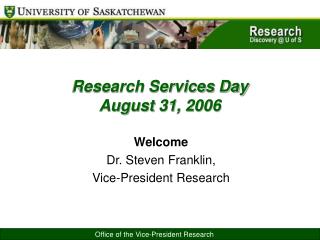 Research Services Day August 31, 2006