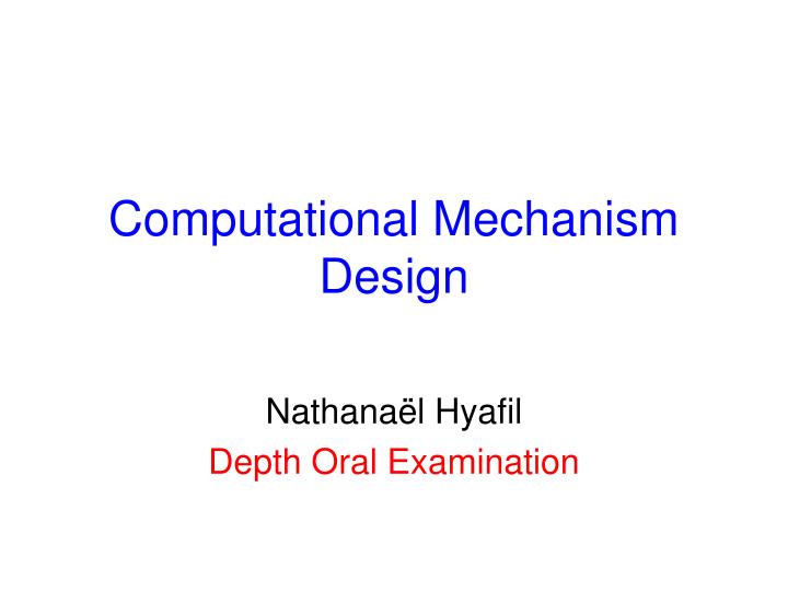 computational mechanism design