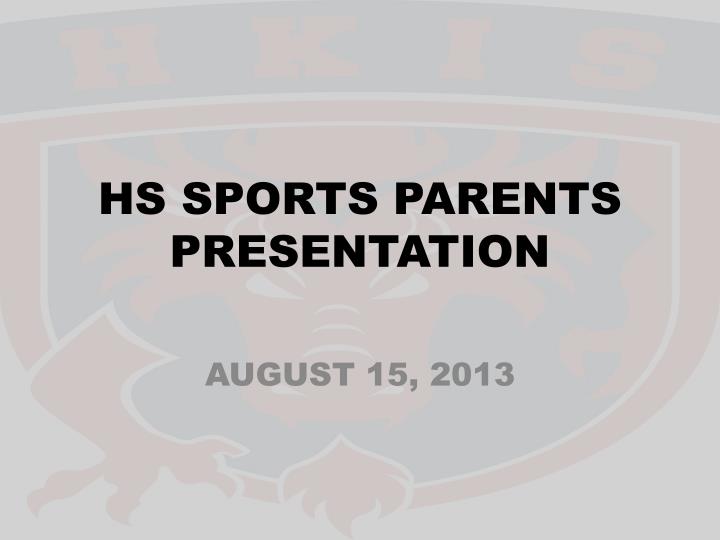 hs sports parents presentation