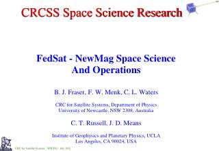 CRCSS Space Science Research
