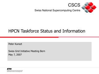 HPCN Taskforce Status and Information