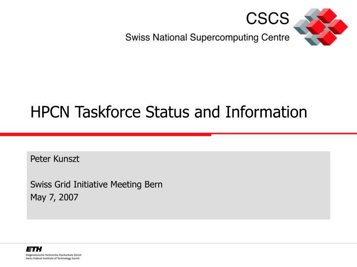 hpcn taskforce status and information