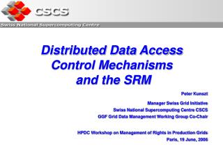 Distributed Data Access Control Mechanisms and the SRM