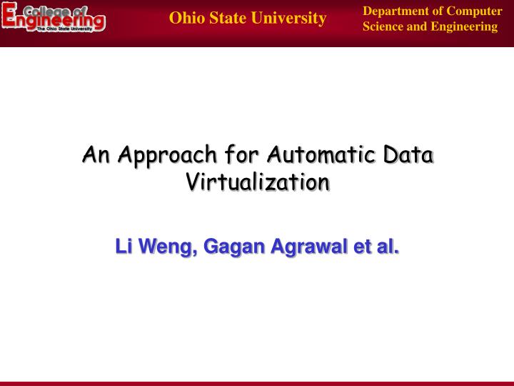 an approach for automatic data virtualization