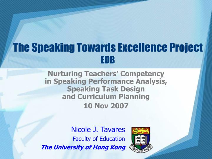 the speaking towards excellence project edb