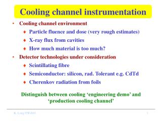 Cooling channel instrumentation