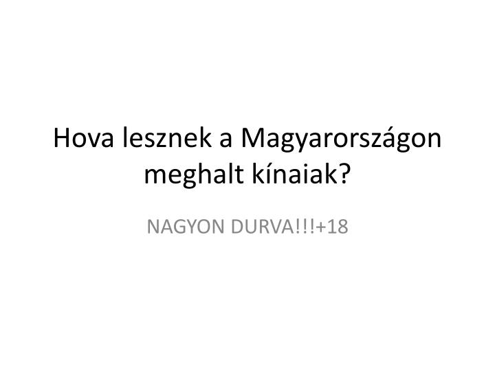 hova lesznek a magyarorsz gon meghalt k naiak