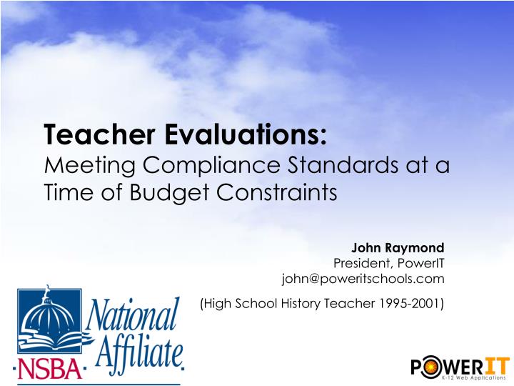 teacher evaluations meeting compliance standards at a time of budget constraints