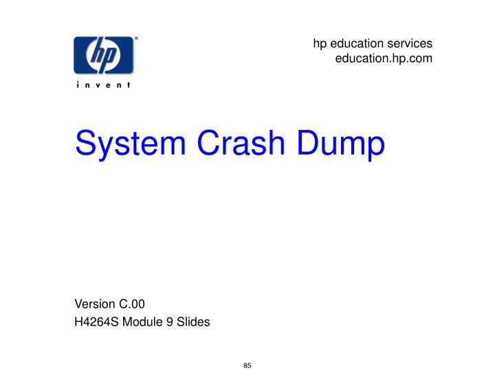 system crash dump