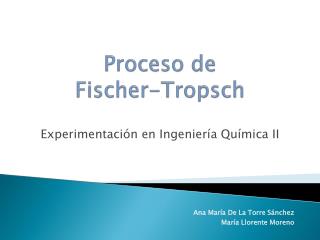 proceso de fischer tropsch
