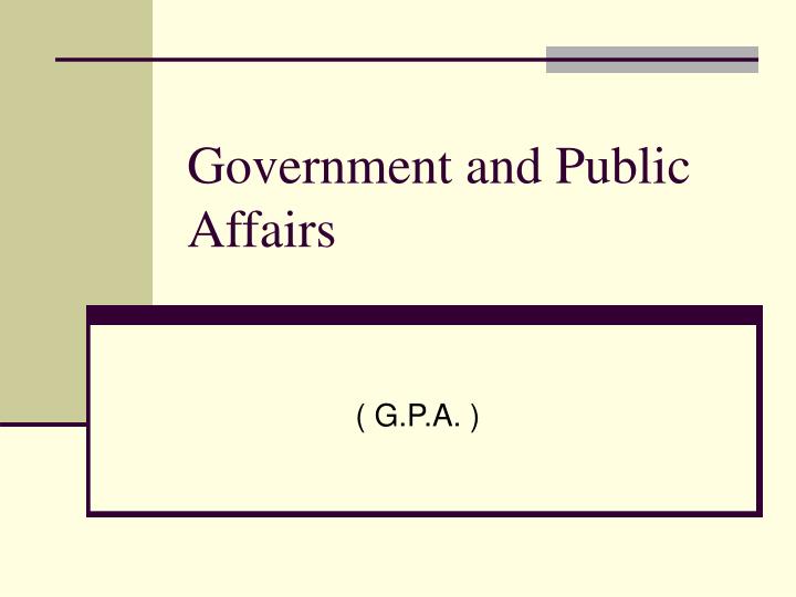 government and public affairs
