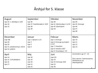 rshjul for 5 klasse