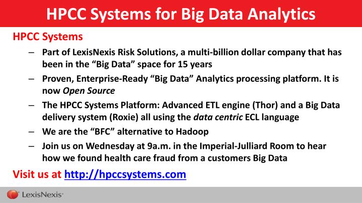 hpcc systems for big data analytics