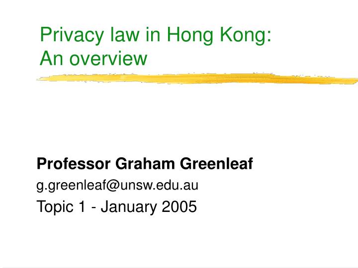 privacy law in hong kong an overview