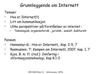 grunnleggende om internett
